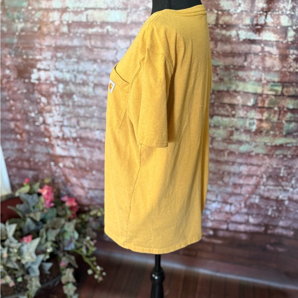 Carhartt Women's Short Sleeve Pocket Tee in Mustard - Picture 3 of 6